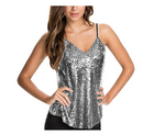 Women’s Sequin Solid Colour Pullover Top - Blackbeads