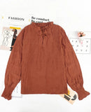Women's Long sleeve t shirt chiffon Blouses - Blackbeads