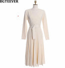 Women's Overlap Sweater Dress - blackbeads