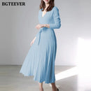 Women's Overlap Sweater Dress - blackbeads