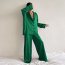 Women Satin Silk Oversized Two-piece Night Suit set - blackbeads