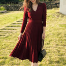 Women's Overlap Sweater Dress - blackbeads
