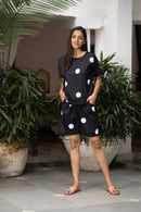 Women's Polka Dot Co-Ord set - black beads