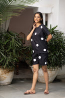 Women's Polka Dot Co-Ord set - black beads