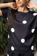 Women's Polka Dot Co-Ord set - black beads