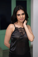 Women's Night Suit Set - Black beads