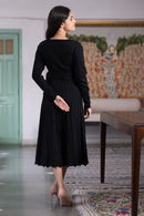 Women's Overlap Sweater Dress - blackbeads