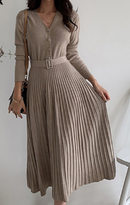Women Single Breasted A-Line Sweater Dress - Blackbeads
