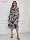 Women's Long Sleeve Polka Dot Midi Dress - blackbeads