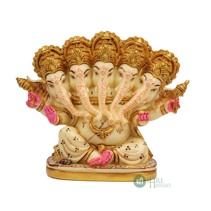 5" GANESHA FIVE FACE FINE PAINTING