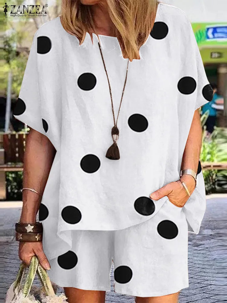 Women's Polka Dot Co-Ord set - black beads