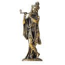 Standing Krishna with Flute Fine Art Brass Idol | 6 Inch - By Trendia