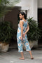 Women’s Floral Printed Boho Jumpsuit - Black beads