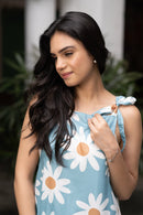 Women’s Floral Printed Boho Jumpsuit - Black beads