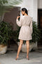 Women’s Sequin Party Dress with a Belt - Black Beads