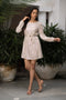 Women’s Sequin Party Dress with a Belt - Black Beads