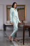 Women’s cotton full romper with belt - Black beads