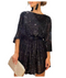 Women’s Sequin Party Dress with a Belt - Black Beads