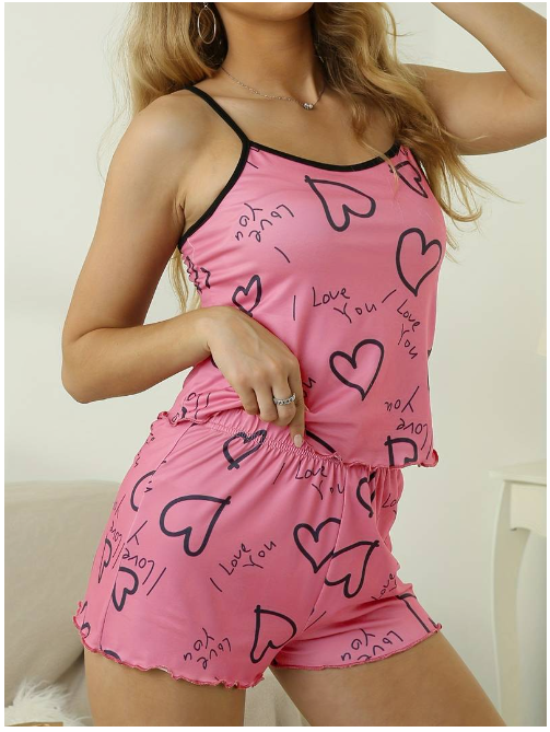 Women’s Dusky Pink Nightwear Set - Blackbeads