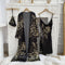 Women’s Two-piece Satin Night Dress with Printed Robe - Blackbeads