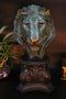 14" LION HEAD ON BASE PAINTING ANTIQUE