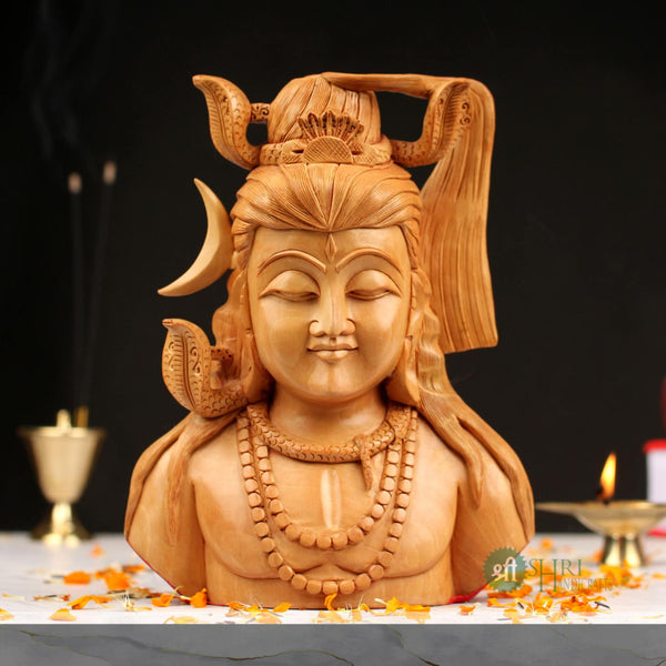 8" SHIVA BUST WITH FINE CARVING