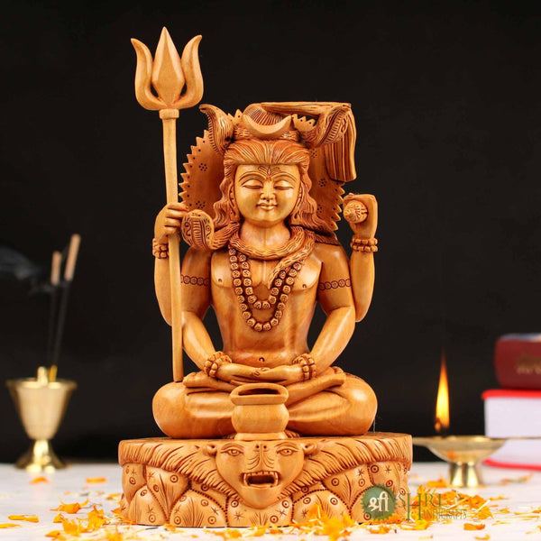 8" SHIVA SITTING FINE CARVING SPECIAL