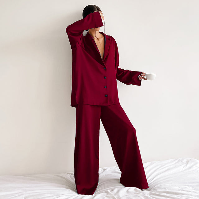 Women Satin Silk Oversized Two-piece Night Suit set - blackbeads