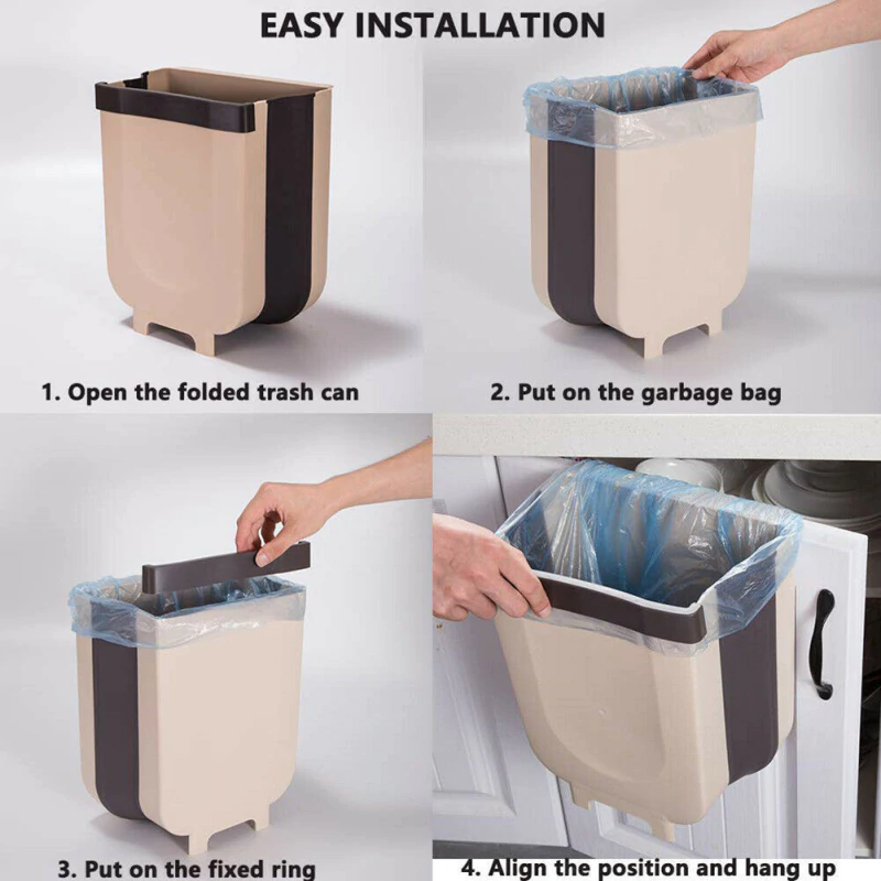 Collapsible Cabinet/ Door Mounted Hanging Dust Bin - TrendiaStore