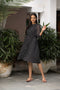 Women's Long Sleeve Polka Dot Midi Dress - blackbeads